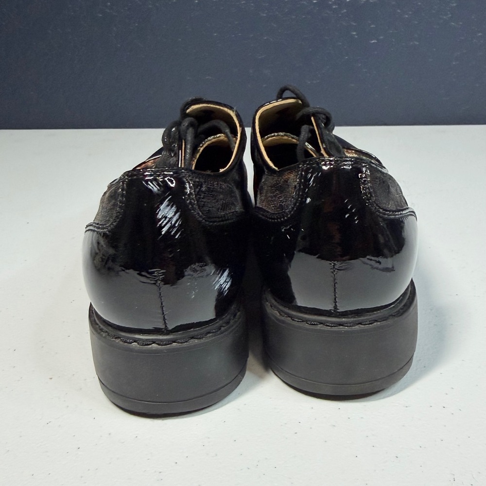 Johnston & Murphy Oxford 9 Black Floral Tapestry Patent Leather J&M Flex - Picture 5 of 9